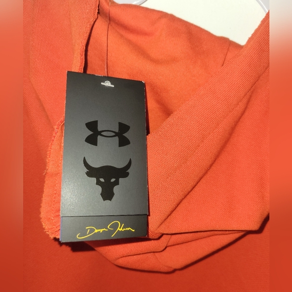 NWT UNDER ARMOUR x PROJECT ROCK VETERANS DAY HEAVYWEIGHT HOODIE ORANGE BLACK 2XL - Picture 7 of 11